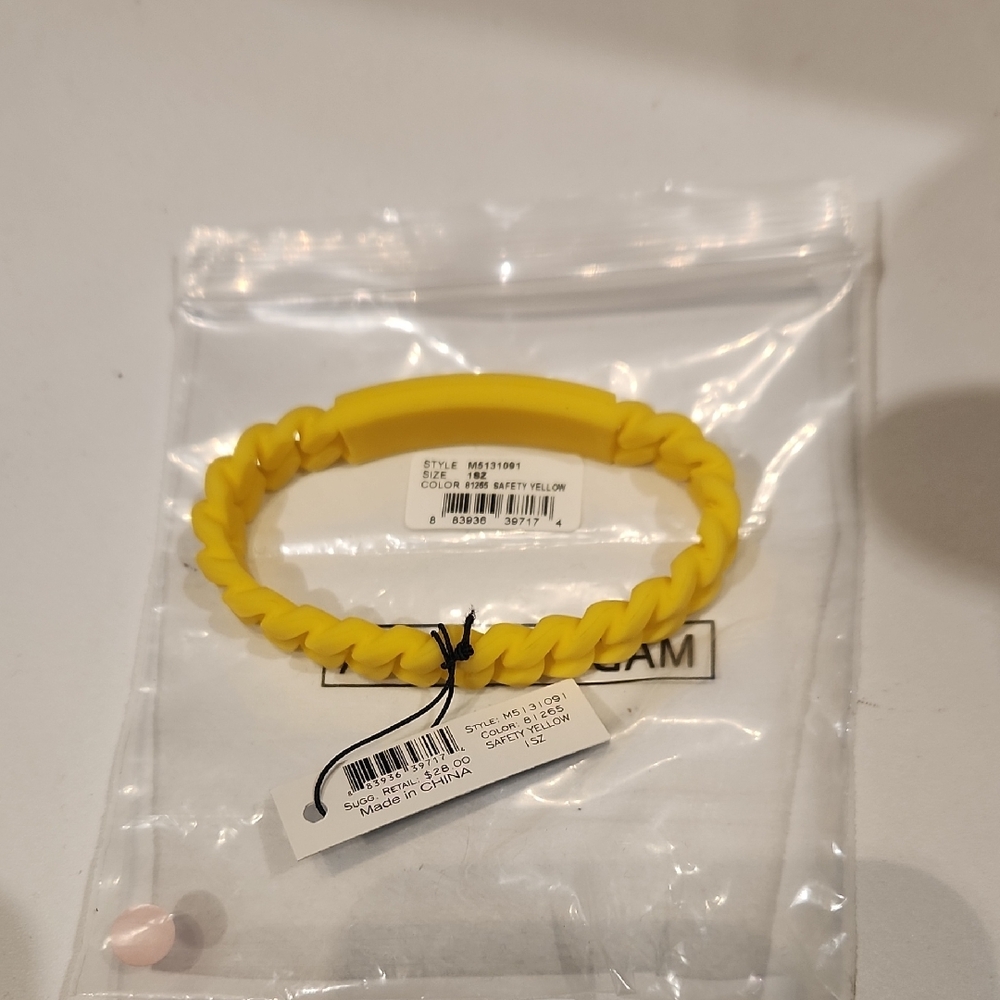 NWT Marc By Marc Jacobs Yellow Braided Rubber Bracelet
